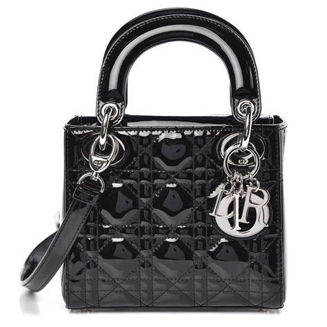 CHRISTIAN DIOR Patent Cannage Mini Lady Dior 